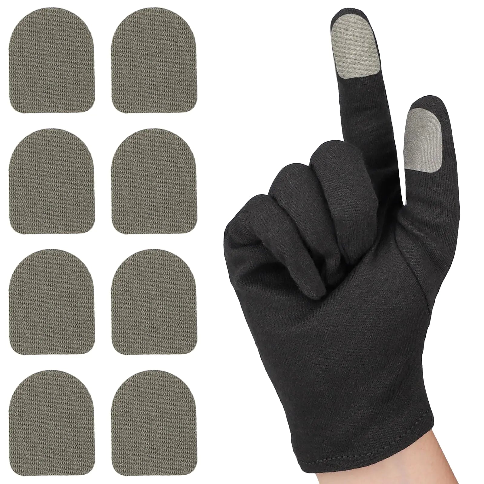 ENPOINT 10 Pack Anti-Sweat Mobile Gaming Finger Sleeves for Gaming Smooth Thumb Covers Breathable Finger Covers for Mobile GamesPhone Gaming Accessories iPad Gaming Accessories Light Grey