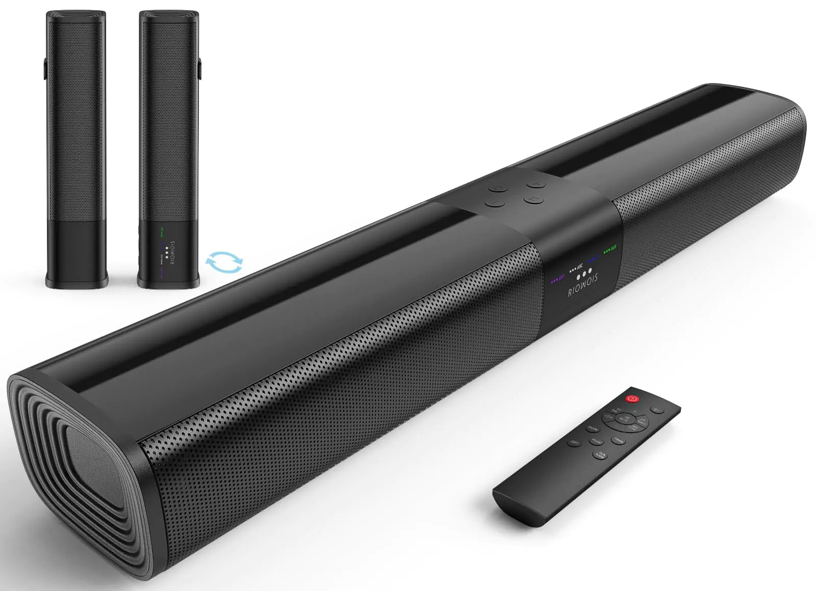 RIOWOIS 2-in-1 Detachable TV & Gaming Soundbar