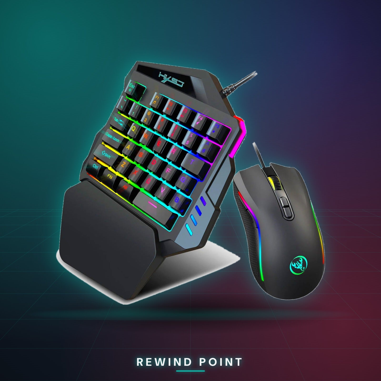 One-Handed Gaming Keyboard Set - Rewind Point