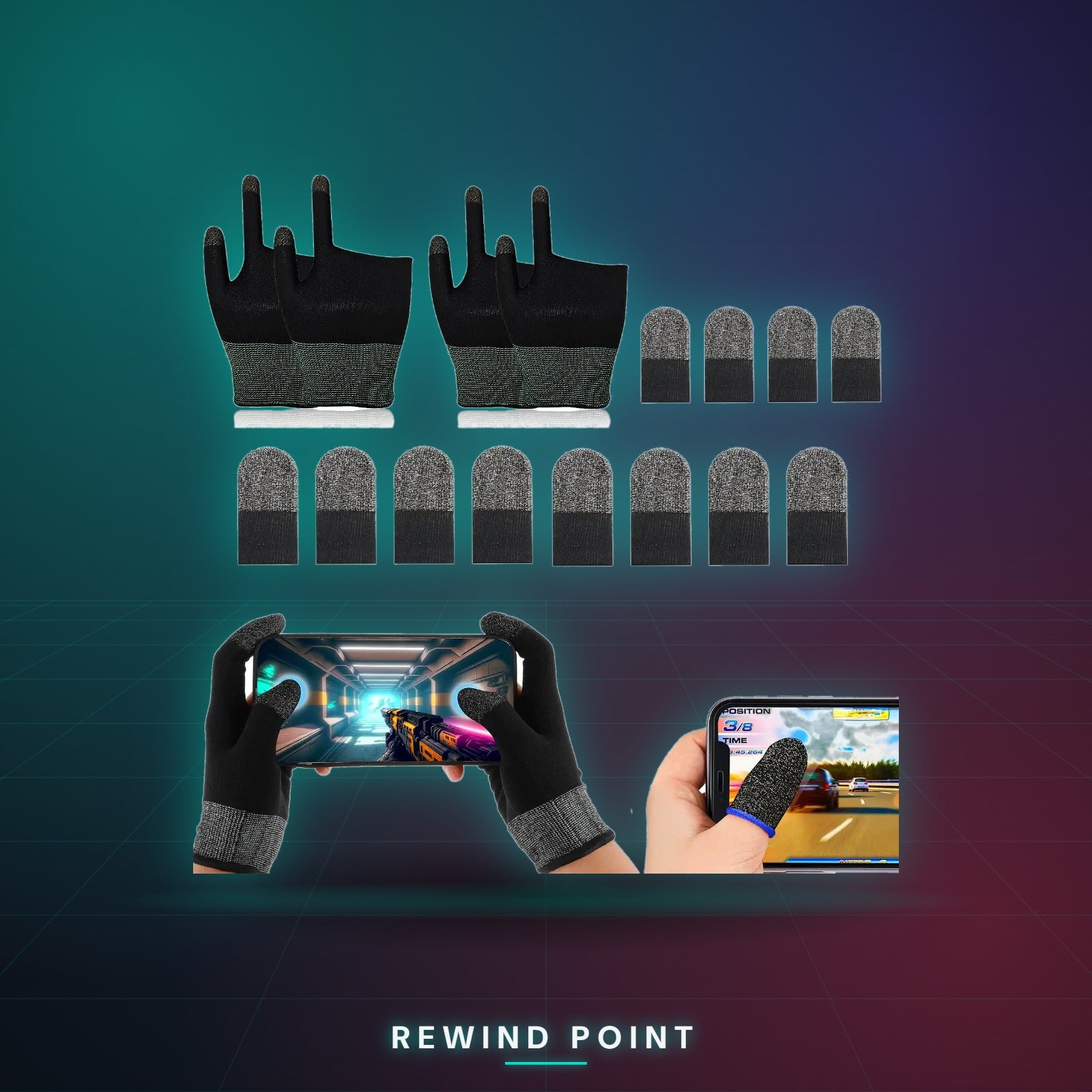 Breathable Touchscreen Gaming Gloves - Rewind Point