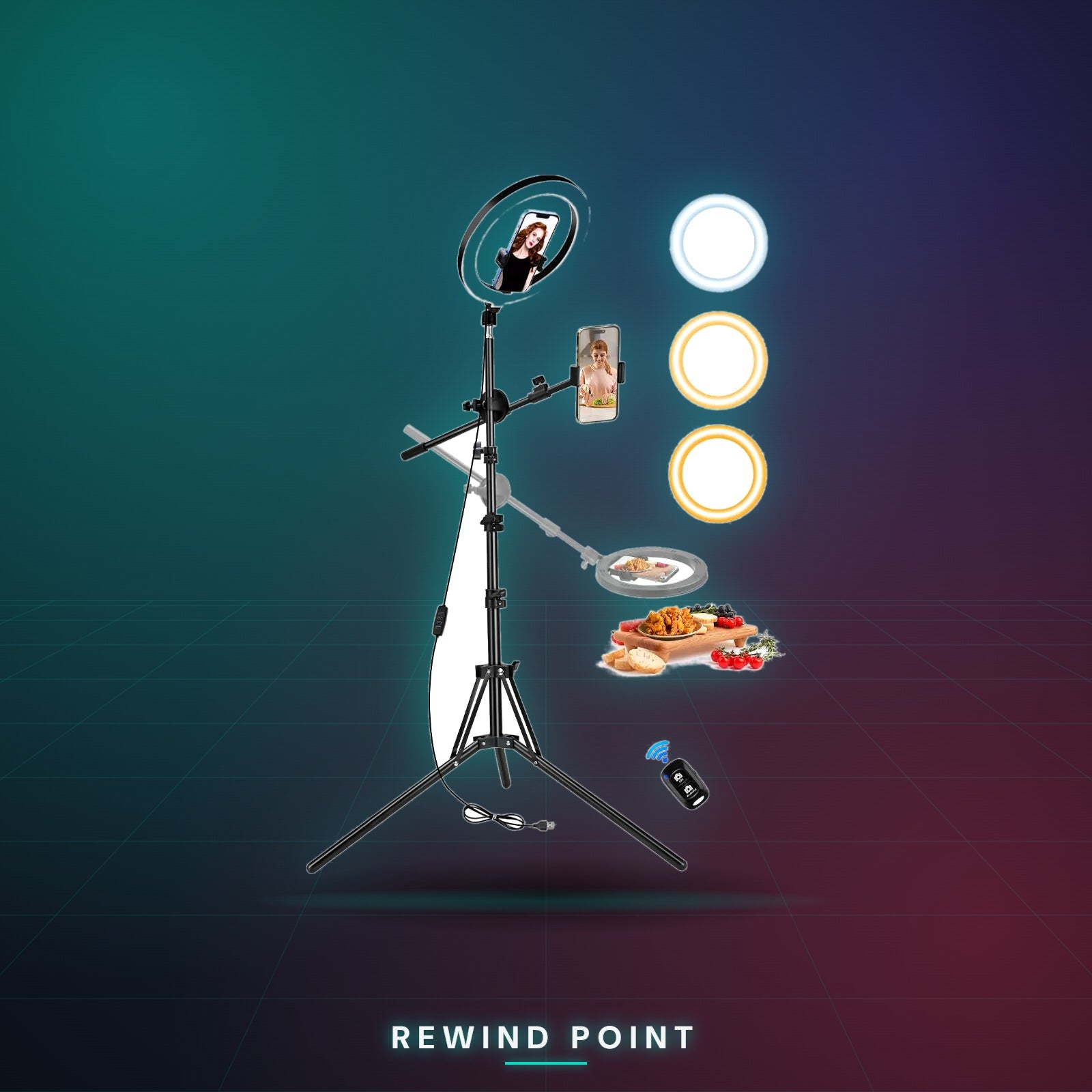 OYTKRD 10 inch Ring Light with Tripod - Rewind Point
