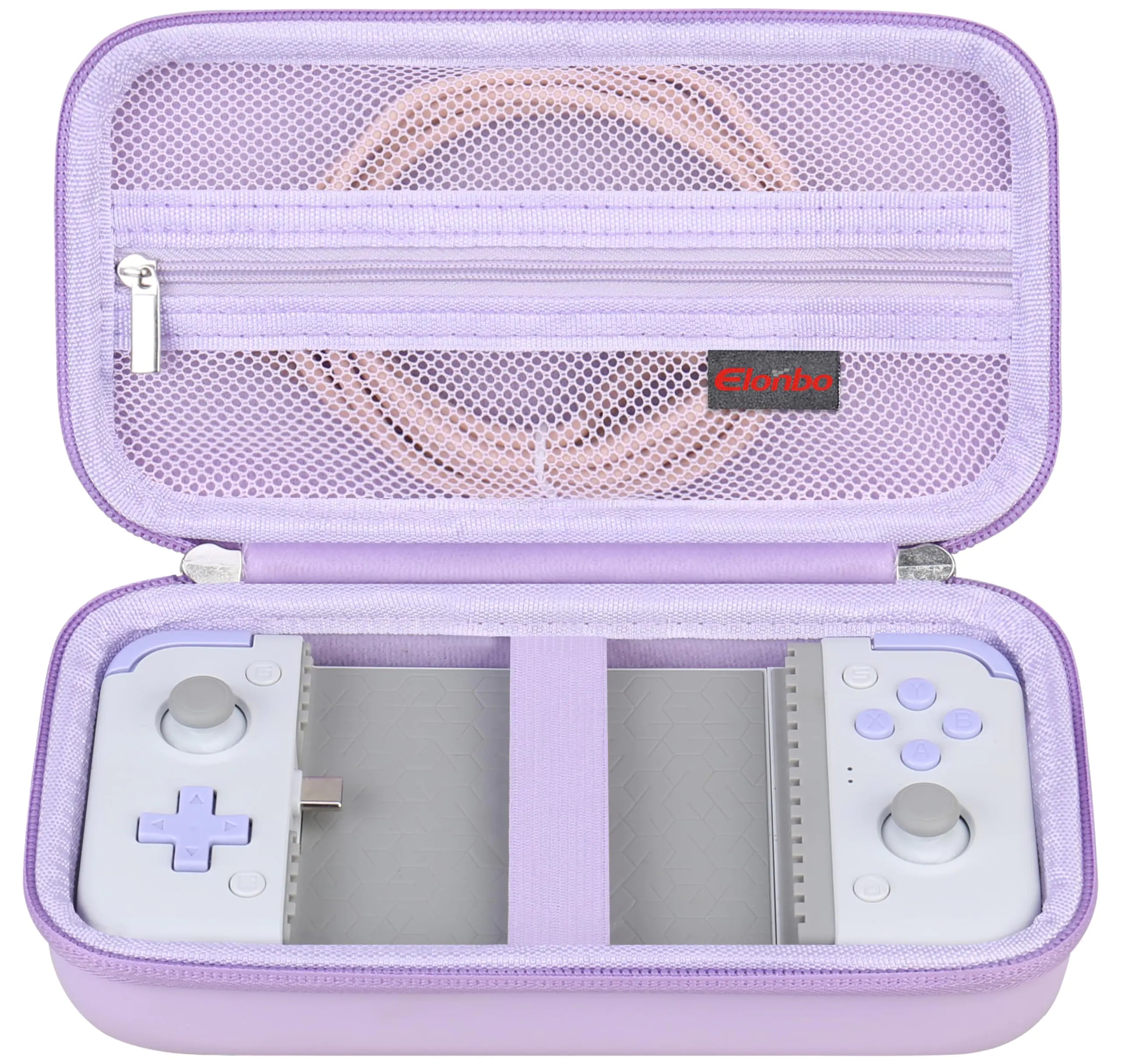 Elonbo Carrying Case for RG406H Retro Handheld Game Console/ GameSir X2s Type-C Mobile Gaming Controller Mobile Handheld Gaming Controller Travel Bag Organizer Holder Purple